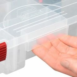 Plano Molding Plano ProLatch™ StowAway® 6-21 Adjustable Compartment Box, 14"Wx9-1/8"Dx2-13/16"H, Clear - Pkg Qty 3 -Containers & Organizers Sales Store 493286 09