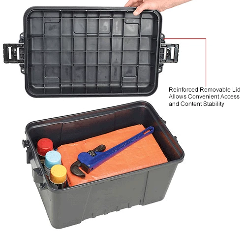 Plano Molding 161900 56 Quart Storage Trunk, 24"L x 15"W x 13"H, Black 9 Plano Molding 161900 56 Quart Storage Trunk, 24"L x 15"W x 13"H, Black - Image 9