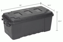 Plano Molding 1719-00 68 Quart Storage Trunk, 30"L x 14-1/4"W x 12-3/4"H, Black -Containers & Organizers Sales Store 493297IN dim