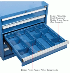 Global Industrial™ Divider Kit for 5"H Drawer of Modular Drawer Cabinet 30"Wx27"D, Blue -Containers & Organizers Sales Store 493321 1wco