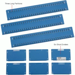 Global Industrial™ Divider Kit for 5"H Drawer of Modular Drawer Cabinet 30"Wx27"D, Blue -Containers & Organizers Sales Store 493321 2wco