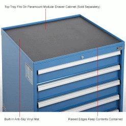 Global Industrial™ Top Tray w/Vinyl Mat for 30"Wx27"D Modular Drawer Cabinet -Containers & Organizers Sales Store 493326 1wco