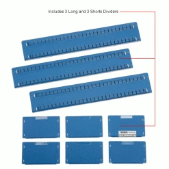 Global Industrial™ Divider Kit for 6"H Drawer of Modular Drawer Cabinet 30"Wx27"D, Blue -Containers & Organizers Sales Store 493343IN 3wco