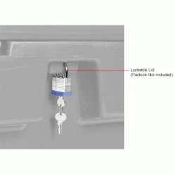 Global Industrial™ Lockable Outdoor Storage Container, 48"Lx33"Wx34"H, 18.5 Cu. Ft., Light Gray -Containers & Organizers Sales Store 493393GYIN 2wco