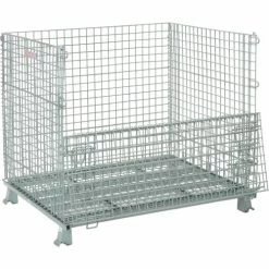 Global Industrial&#153, Folding Wire Container, 48"L x 40"W x 42-1/2"H, 3000 Lb. Capacity