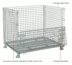 Global Industrial&#153, Folding Wire Container, 48"L x 40"W x 42-1/2"H, 3000 Lb. Capacity -Containers & Organizers Sales Store 493394IN 1wco