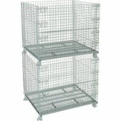Global Industrial&#153, Folding Wire Container, 48"L x 40"W x 42-1/2"H, 3000 Lb. Capacity -Containers & Organizers Sales Store 493394 02