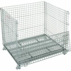 Global Industrial&#153, Folding Wire Container, 48"L x 40"W x 42-1/2"H, 3000 Lb. Capacity -Containers & Organizers Sales Store 493394 05