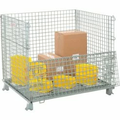 Global Industrial&#153, Folding Wire Container, 48"L x 40"W x 42-1/2"H, 3000 Lb. Capacity -Containers & Organizers Sales Store 493394 07