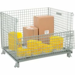 Global Industrial™ Folding Wire Container 48"L x 40"W x 36-1/2"H 3000 Lb. Capacity -Containers & Organizers Sales Store 493395 07