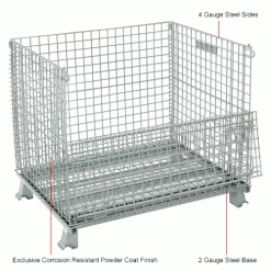 Global Industrial™ Folding Wire Container, 40"L x 32"W x 34-1/2"H, 3000 Lb. Capacity -Containers & Organizers Sales Store 493396IN 1wco