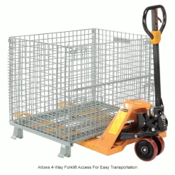 Global Industrial™ Folding Wire Container, 40"L x 32"W x 34-1/2"H, 3000 Lb. Capacity -Containers & Organizers Sales Store 493396IN 3wco