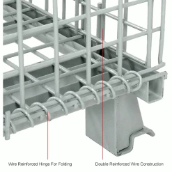 Global Industrial™ Folding Wire Container, 40"L x 32"W x 34-1/2"H, 3000 Lb. Capacity -Containers & Organizers Sales Store 493396IN 6wco