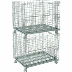 Global Industrial™ Folding Wire Container, 40"L x 32"W x 34-1/2"H, 3000 Lb. Capacity -Containers & Organizers Sales Store 493396 02
