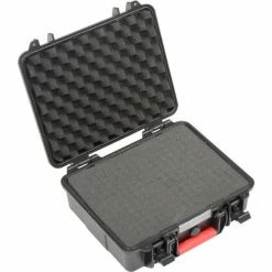 Global Industrial Waterproof Hard Case W/Pinch Tear Foam, 11"L x 9-11/16"W x 4-3/16"H, Black