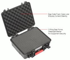 Global Industrial™ Waterproof Hard Case W/Pinch Tear Foam, 11"L x 9-11/16"W x 4-3/16"H, Black -Containers & Organizers Sales Store 493398 2wco