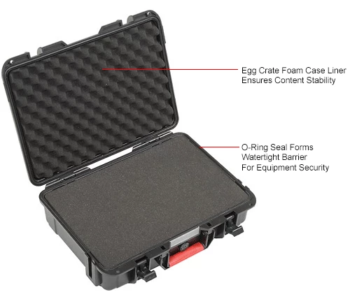 Global Industrial Waterproof Hard Case w/Pinch Tear Foam 14"L x 10-23/32"W x 4-11/64"H, Blk 16 Global Industrial Waterproof Hard Case w/Pinch Tear Foam 14"L x 10-23/32"W x 4-11/64"H, Blk - Image 16