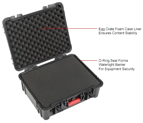 Global Industrial Waterproof Hard Case w/Pinched Tear Foam 20"L x 16-3/4"W x 9-7/16"H, Black 21 Global Industrial Waterproof Hard Case w/Pinched Tear Foam 20"L x 16-3/4"W x 9-7/16"H, Black - Image 21