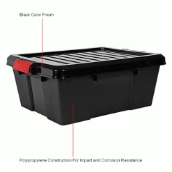 Quantum Storage Systems Quantum Heavy-Duty Latch Container with Lid 21"Lx15-7/8"x7-3/4"H Black Price Each - Pkg Qty 6 -Containers & Organizers Sales Store 493488BKIN 1wco