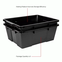 Quantum Storage Systems Quantum Heavy-Duty Latch Container with Lid 21"Lx15-7/8"x7-3/4"H Black Price Each - Pkg Qty 6 -Containers & Organizers Sales Store 493488BKIN 2wco