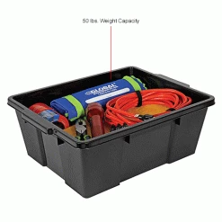 Quantum Storage Systems Quantum Heavy-Duty Latch Container with Lid 21"Lx15-7/8"x7-3/4"H Black Price Each - Pkg Qty 6 -Containers & Organizers Sales Store 493488BKIN 4wco