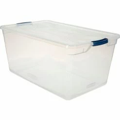 Rubbermaid® Cleverstore™ Clear Latching Storage Tote w/Lid 95 Qt 29"Lx17-3/4"Wx13-1/4"H - Pkg Qty 4