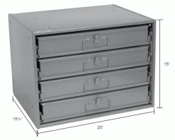 Durham Mfg. Durham Steel Compartment Box Rack 20 x 15-3/4 x 15 with 4 of 16-Compartment Boxes 35 Durham Mfg. Durham Steel Compartment Box Rack 20 x 15-3/4 x 15 with 4 of 16-Compartment Boxes -Containers & Organizers Sales Store 493505IN dim