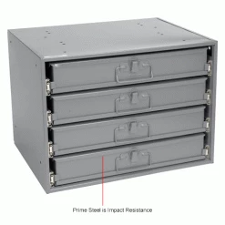 Durham Mfg. Durham Steel Compartment Box Rack Heavy Duty Bearing 20 x 15-3/4 x 15 with 4 of 16-Compartment Boxes -Containers & Organizers Sales Store 493506IN 1wco