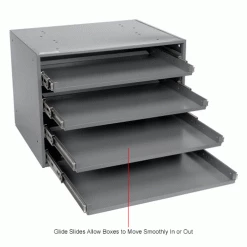 Durham Mfg. Durham Steel Compartment Box Rack Heavy Duty Bearing 20 x 15-3/4 x 15 with 4 of 16-Compartment Boxes -Containers & Organizers Sales Store 493506IN 4wco
