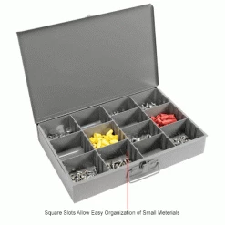 Durham Mfg. Durham Steel Compartment Box Rack Heavy Duty Bearing 20 x 15-3/4 x 15 with 4 Adj Divider Boxes -Containers & Organizers Sales Store 493507IN 3wco