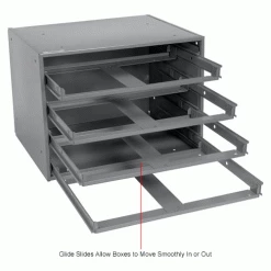 Durham Mfg. Durham Steel Compartment Box Rack Heavy Duty Bearing 20 x 15-3/4 x 15 with 4 Adj Divider Boxes -Containers & Organizers Sales Store 493507IN 4wco