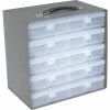 Durham Mfg. Durham Steel Compartment Box Rack 13-1/2 x 9-1/8 x 13-1/4 with 5 of 16-Compartment Plastic Boxes