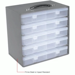 Durham Mfg. Durham Steel Compartment Box Rack 13-1/2 x 9-1/8 x 13-1/4 with 5 of 16-Compartment Plastic Boxes -Containers & Organizers Sales Store 493511IN 1wco