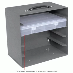 Durham Mfg. Durham Steel Compartment Box Rack 13-1/2 x 9-1/8 x 13-1/4 with 5 of 16-Compartment Plastic Boxes -Containers & Organizers Sales Store 493511IN 4wco