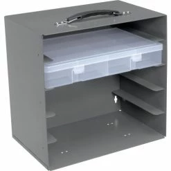 Durham Mfg. Durham Steel Compartment Box Rack 13-1/2 x 9-1/8 x 13-1/4 with 5 of 16-Compartment Plastic Boxes -Containers & Organizers Sales Store 493511 06