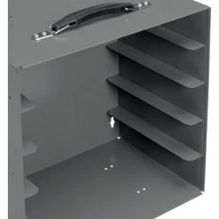 Durham Mfg. Durham Steel Compartment Box Rack 13-1/2 x 9-1/8 x 13-1/4 with 5 of 16-Compartment Plastic Boxes -Containers & Organizers Sales Store 493511 07