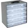 Durham Mfg. Durham Steel Compartment Box Rack 13-1/2 x 9-1/8 x 13-1/4 with 5 of 24-Compartment Plastic Boxes