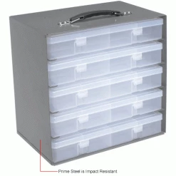 Durham Mfg. Durham Steel Compartment Box Rack 13-1/2 x 9-1/8 x 13-1/4 with 5 of 24-Compartment Plastic Boxes -Containers & Organizers Sales Store 493512IN 1wco