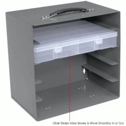 Durham Mfg. Durham Steel Compartment Box Rack 13-1/2 x 9-1/8 x 13-1/4 with 5 of 24-Compartment Plastic Boxes -Containers & Organizers Sales Store 493512IN 4wco
