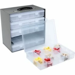 Durham Mfg. Durham Steel Compartment Box Rack 13-1/2 x 9-1/8 x 13-1/4 with 5 of 24-Compartment Plastic Boxes -Containers & Organizers Sales Store 493512 02