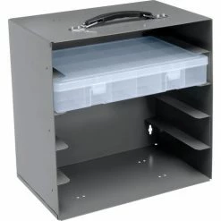 Durham Mfg. Durham Steel Compartment Box Rack 13-1/2 x 9-1/8 x 13-1/4 with 5 of 24-Compartment Plastic Boxes -Containers & Organizers Sales Store 493512 06