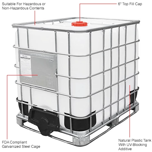 Global Industrial IBC Container 275 Gallon UN approved w/ Composite Metal Pallet Base 8 Global Industrial IBC Container 275 Gallon UN approved w/ Composite Metal Pallet Base - Image 8