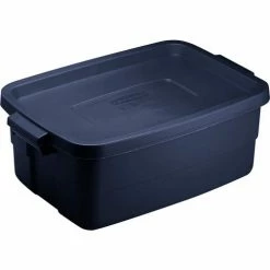 Rubbermaid® Roughneck™ Tote 3 Gallon 15-11/16"L x 10-5/8"W x 7"H Dark Indigo Metallic - Pkg Qty 6