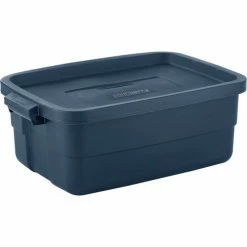 Rubbermaid® Roughneck™ Tote 10 Gallon 18"L x 12"W x 8-1/2"H Dark Indigo Metallic - Pkg Qty 8