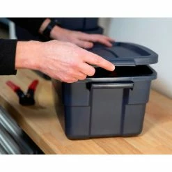 Rubbermaid® Roughneck™ Tote 10 Gallon 18"L x 12"W x 8-1/2"H Dark Indigo Metallic - Pkg Qty 8 -Containers & Organizers Sales Store 493591 4