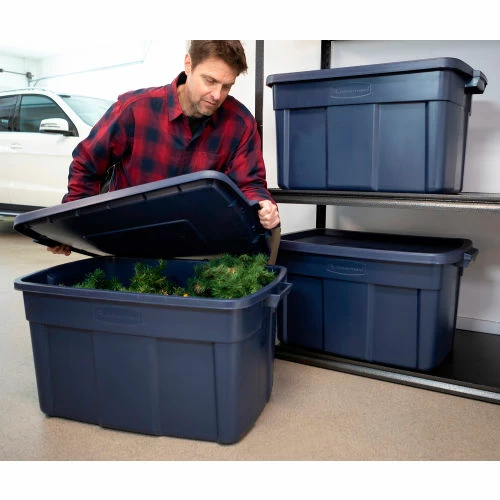 Rubbermaid® Roughneck™ Tote 31 Gallon 32-5/16"Lx20-3/8"Wx16-11/16"H Dark Indigo Metallic - Pkg Qty 6 3 Rubbermaid® Roughneck™ Tote 31 Gallon 32-5/16"Lx20-3/8"Wx16-11/16"H Dark Indigo Metallic - Pkg Qty 6 - Image 3