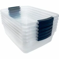 Rubbermaid® Cleverstore™ Clear Latching Storage Tote w/Lid 16 Quart 16-7/8x13-3/8x5-1/2 - Pkg Qty 8 -Containers & Organizers Sales Store 493670 2