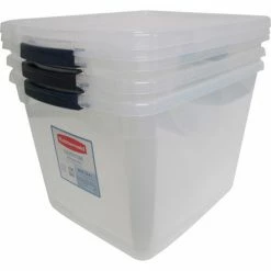 Rubbermaid® Cleverstore™ Clear Latching Storage Tote w/Lid 30 Quart 16-7/8x13-3/8x11-1/2 - Pkg Qty 8 -Containers & Organizers Sales Store 493671 3