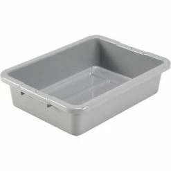 Global Industrial™ NSF Plastic Bus Tub, 20"L x 15"W x 5"H, Gray - Pkg Qty 12