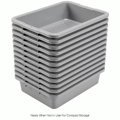 Global Industrial™ NSF Plastic Bus Tub, 20"L x 15"W x 5"H, Gray - Pkg Qty 12 -Containers & Organizers Sales Store 493681GYIN 2wco